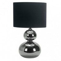 Distribuidor - Lâmpadas Diversas | Sobre Mesas Decoração | SOBREMESA CERAMICA ROA 1XE27 CROMO PANTALLA NEGRA 51X30X30 CM Ref: 160971020